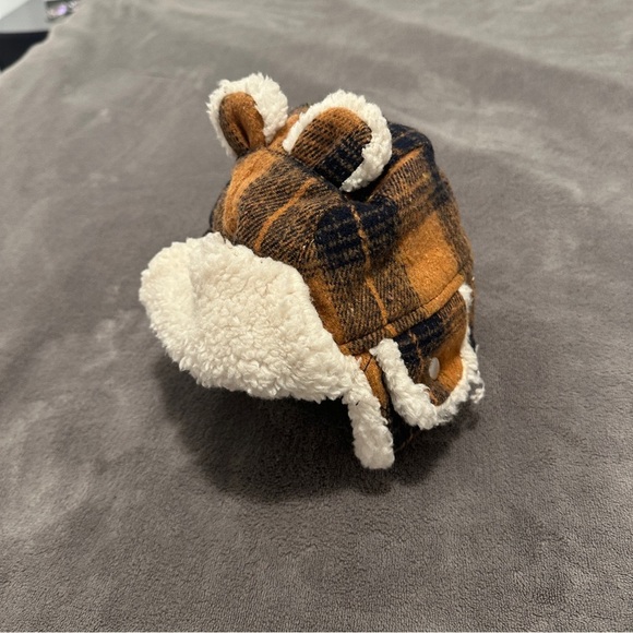 Kombi Infant Brown Plaid Aviator Winter Hat With Ears Size 9-18 Months - Picture 5 of 14